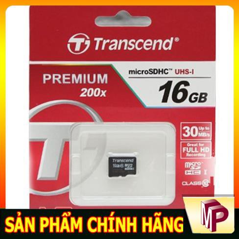 Thẻ nhớ Micro SD 16gb Transcend Premium bảo hành trọn đời