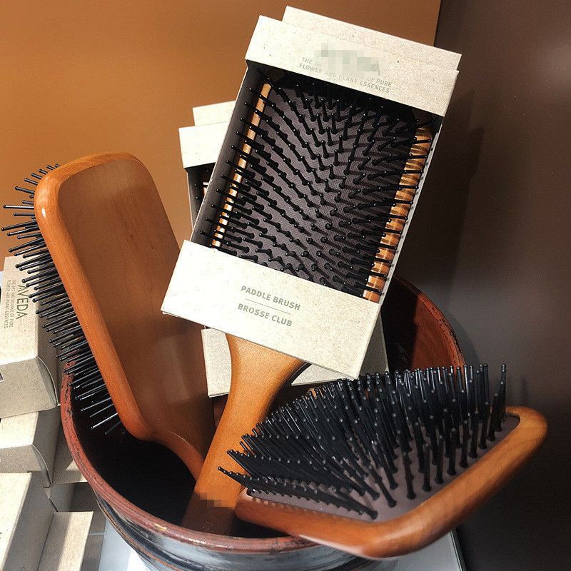 Lược gỗ massage đầu - lược tròn gỡ rối tạo kiểu tóc - Sản phẩm thân thiện môi trường