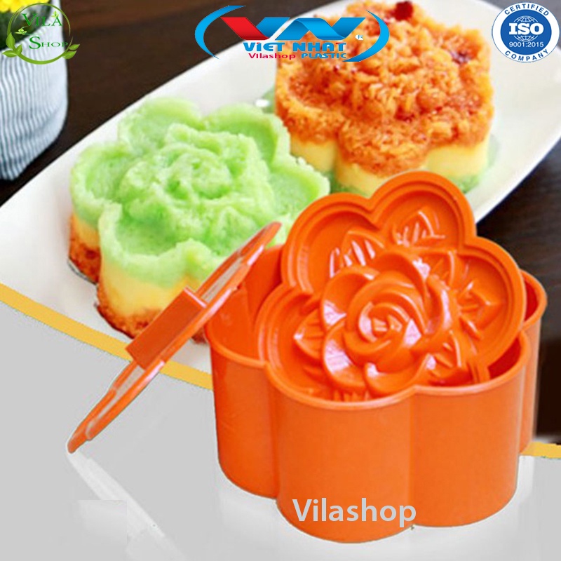 [ 3 Phân Loại ] Khuôn Xôi, Bộ Khuôn Làm Xôi, Làm Bánh Hình Hoa - Hình Chữ Việt Nhật, Hạt Nhựa PP Chịu Nhiệt, Không Mùi
