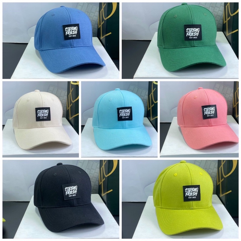 Nón kết nam nữ, mũ lưỡi chai thêu da in chữ stay fresh nhiều màu sắc trẻ trung