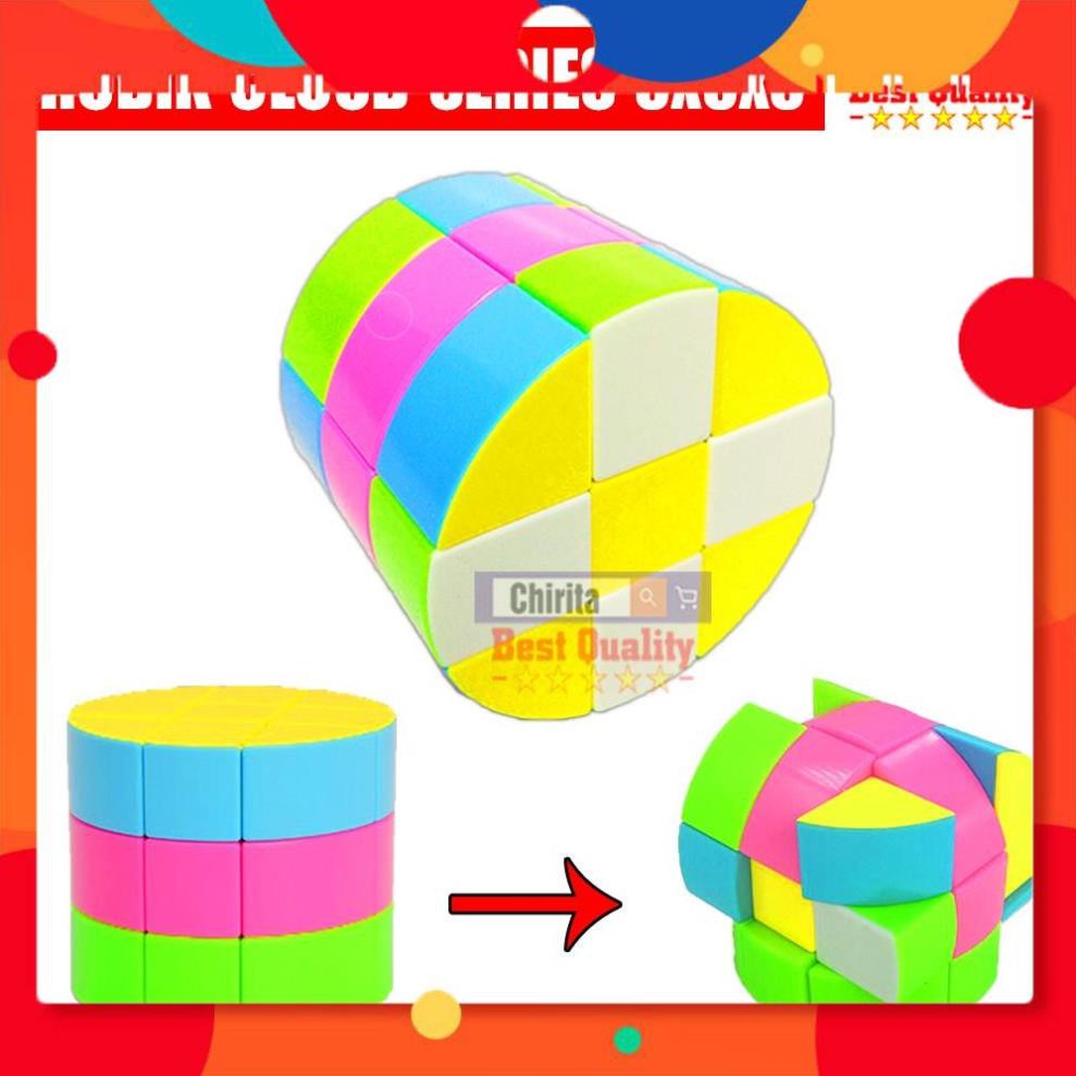 Rubik 3x3x3 Cloud Series Cylinder Puzzle Toy - Rubik 3x3 Magic Cube Hình Trụ - Giúp Phát Triển Tư Duy Kích Thích Trí Não