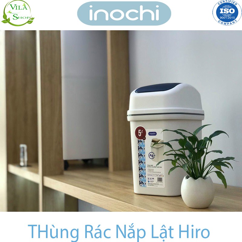 Thùng Rác Nhựa Nắp Lật, Thùng Rác Thông Minh 5L Inochi, Làm Sọt Rác Văn Phòng, Khách Sạn, Đựng Rác Gia Đình