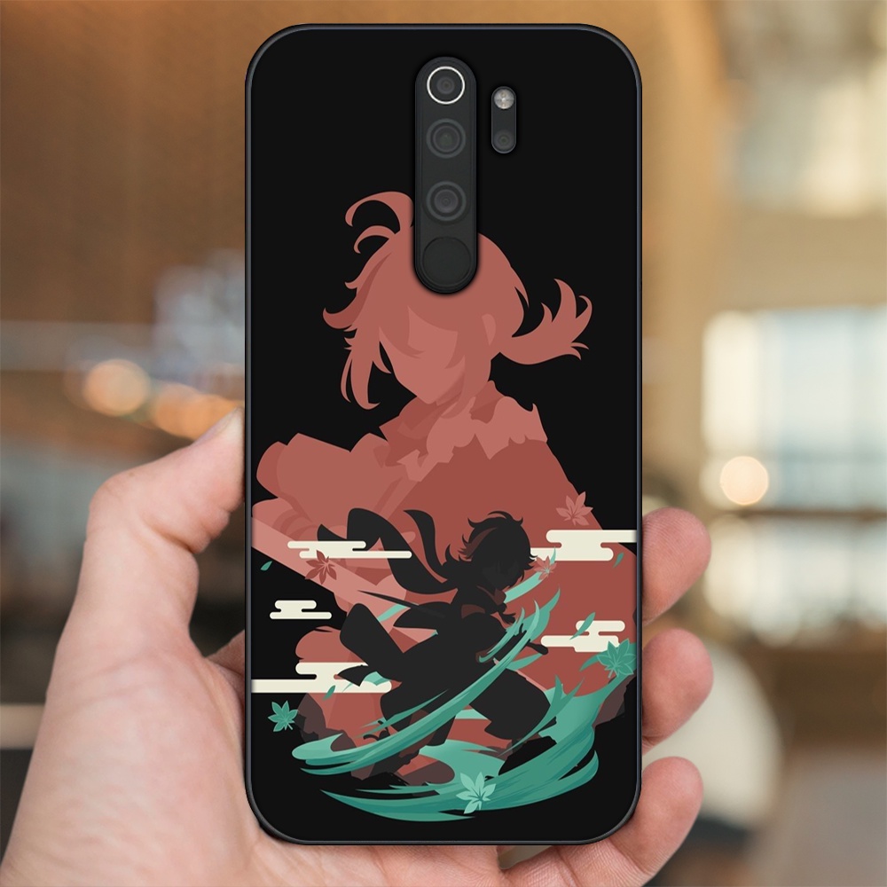 Ốp lưng Xiaomi Redmi Note 8 Pro viền đen in hình Kazuha Genshin Impact