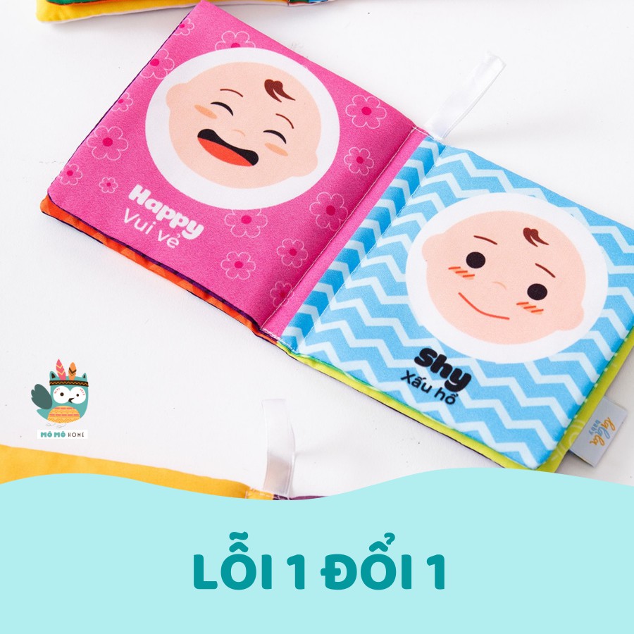 Sách vải cho bé 8 chủ đề chính hãng made in Việt Nam - Mini Cloth Book - Momo Home