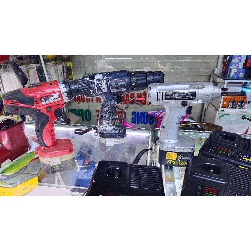 Khoan pin Ryobi nguyên cây máy  + pin zin