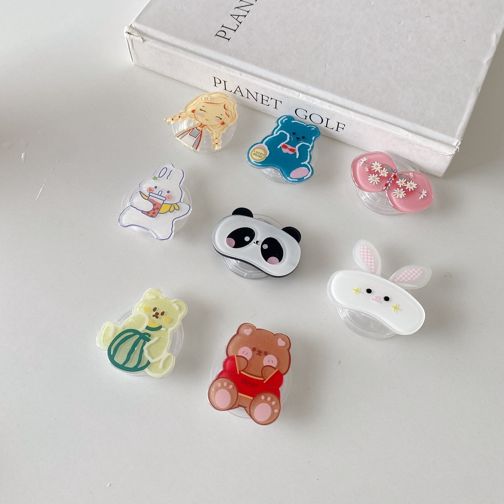 Giá Đỡ Điện Thoại acrylic Hình Thỏ Hoạt Hình 3D Đơn Giản Chống Rơi Tiện Dụng