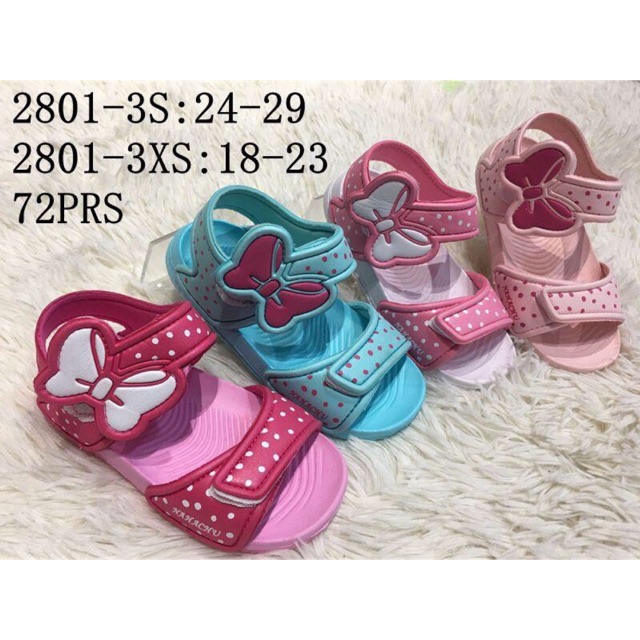 Dép quai hậu siêu nhẹ có nơ cho bé gái size 20-27