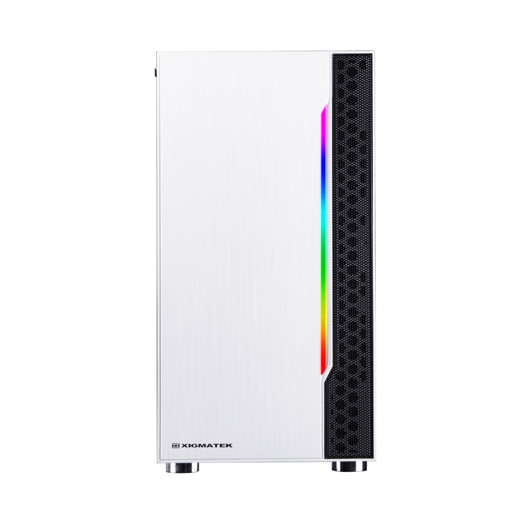 Case máy tính XIGMATEK GEMINI WHITE(EN43538) - Mặt hông kính cường lực, RGB Strip - Hàng chính hãng