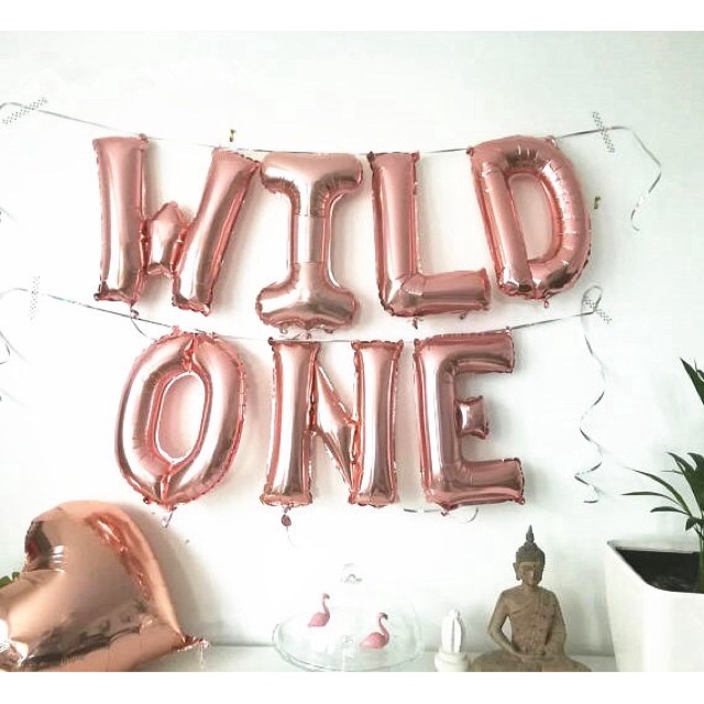 Bóng Chữ Cái Tông Màu Hồng Rose Gold Size 40CM Loại 1 Trang Trí Sinh Nhật Phòng Cưới - Kemshop K69