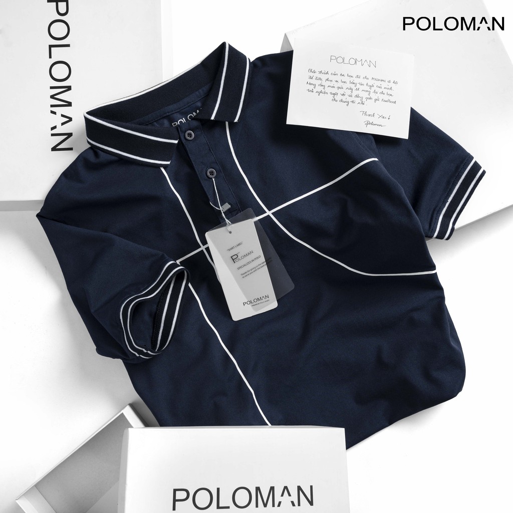 Áo thun Polo nam POMAN in họa tiết chất vải Cotton cá sấu xuất xịn, chuẩn form, trẻ trung-năng động P28 - POLOMAN | BigBuy360 - bigbuy360.vn