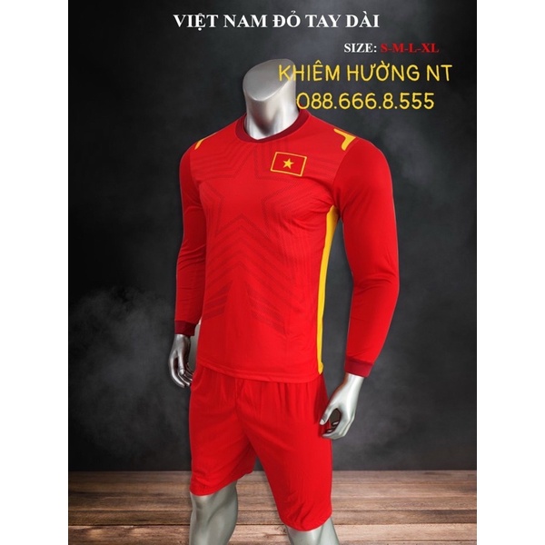 Áo Bóng Đá Đội Tuyển Việt Nam Đỏ Tay Dài