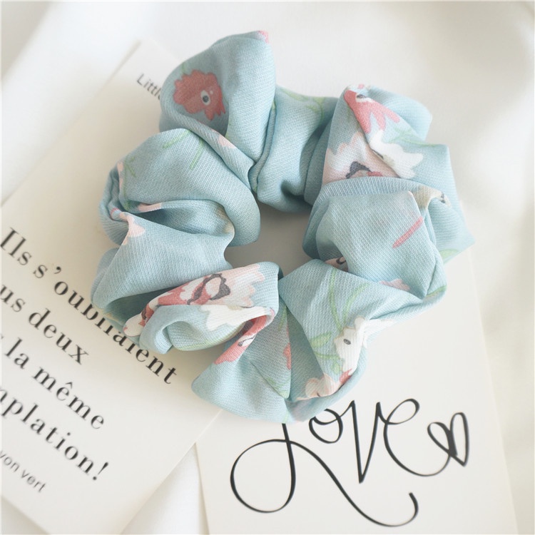 Dây buộc tóc Haimeikang vải chiffon kiểu tròn cỡ lớn màu sắc tươi tắn kiểu Hàn Nhật