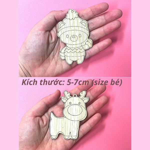 [Sale kịch sàn] Móc Khóa Gỗ, Chủ Đề Giáng Sinh, Móc Khóa Noel