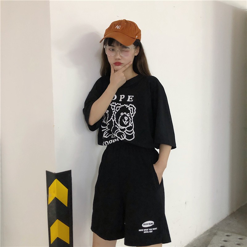 Quần short thun nam nữ mặc nhà, đi chơi, quần sooc unisex ống rộng QS34