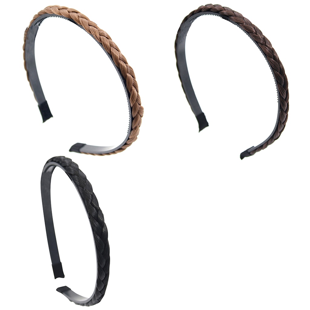 Băng đô cài tóc phối tóc giả thắt bính màu sắc dễ thương dành cho nữ