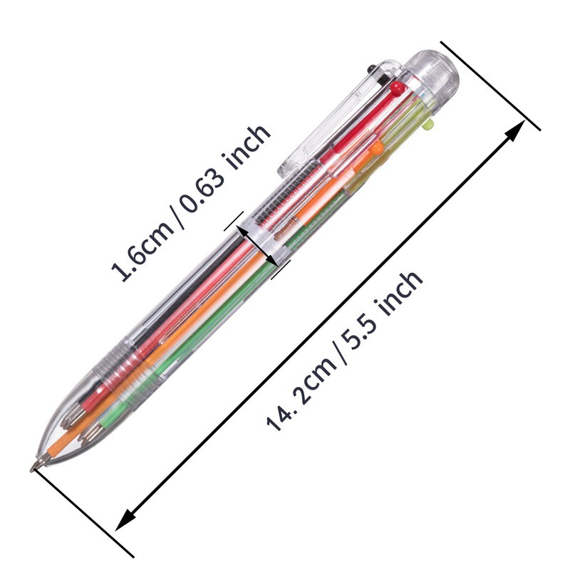 22 Pack 0.7Mm 6-In-1 Multicolor Ballpoint Pen Retractable