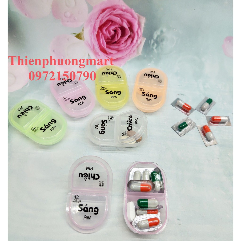 Hộp chia thuốc 2 ngăn - Sáng &amp; Chiều