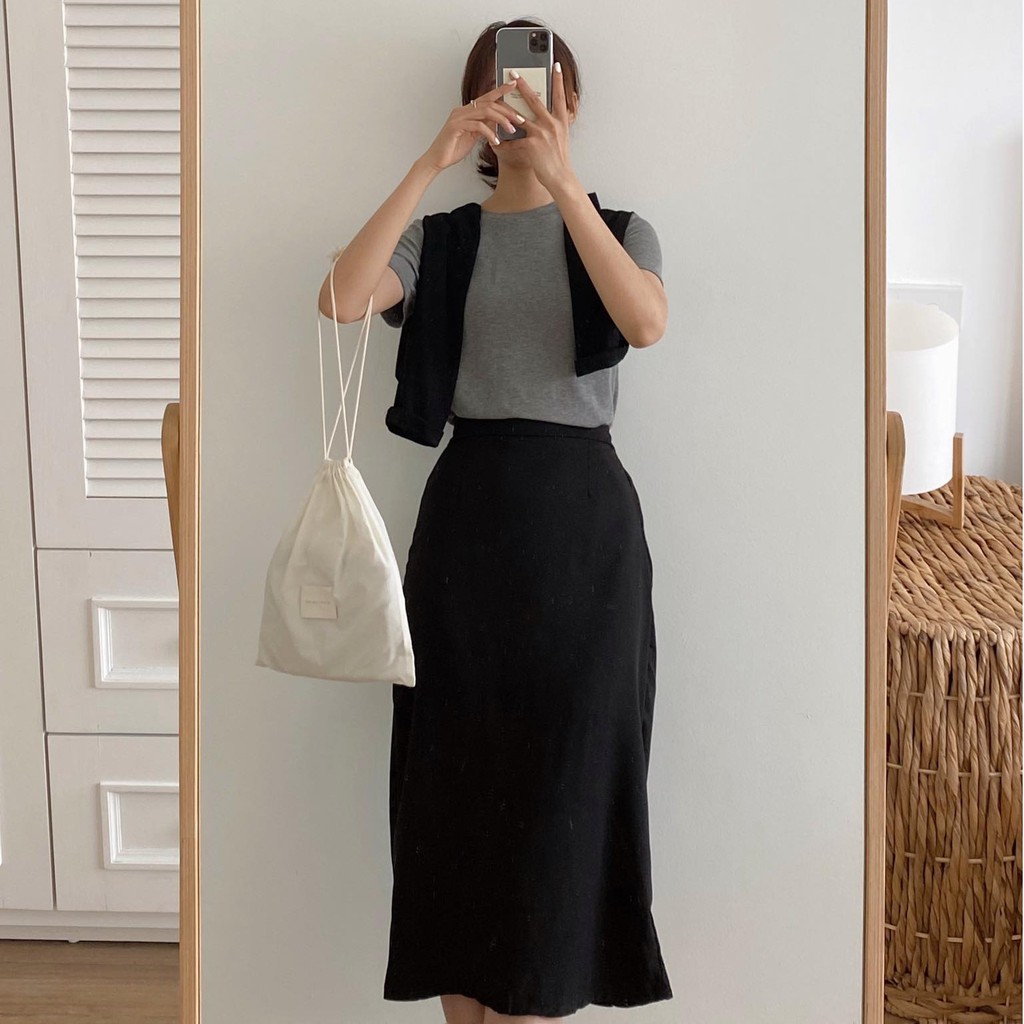 [Mã FADIRECT20 giảm 20K đơn 150K] Chân váy cạp chun dài xẻ dọc _ CV0021 | BigBuy360 - bigbuy360.vn