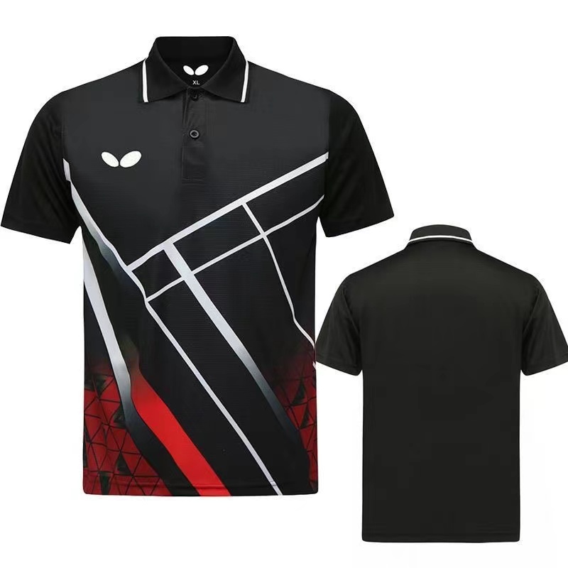 Áo Thun Tay Ngắn Có Cổ Thoáng Khí Mau Khô Phong Cách Mới Dành Cho Nam Nữ Chơi Bóng Bàn