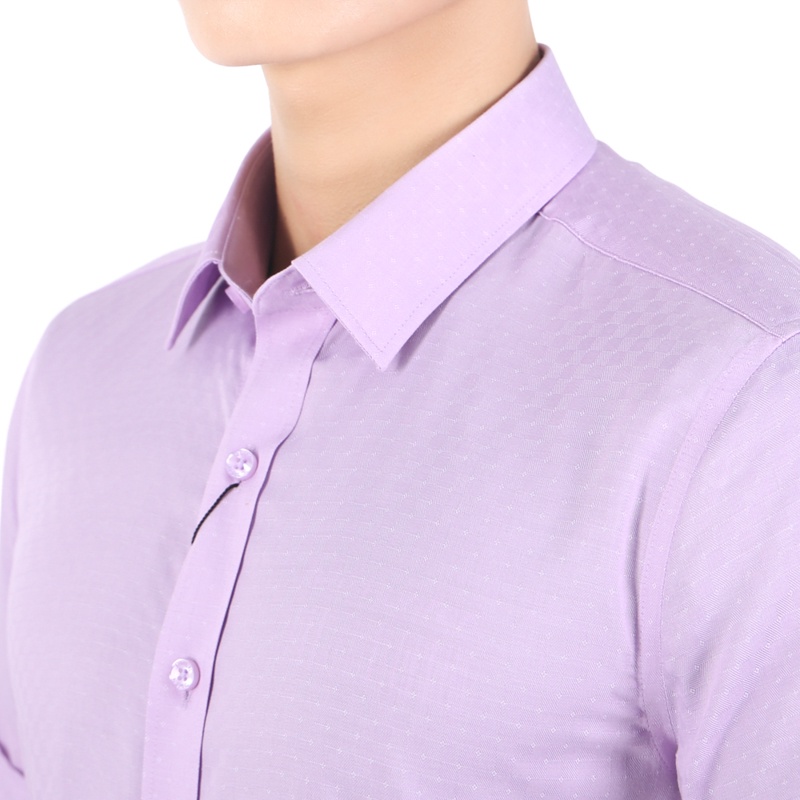 Áo sơ mi ngắn tay nam Owen Bamboo Slim Fit màu Tím xanh nhạt - AS23538N