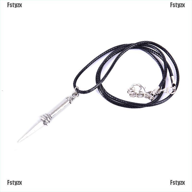 Fstyzx Angel Sword Dagger Vintage Rope Leather Necklace Women Men Pendant Choker Gift