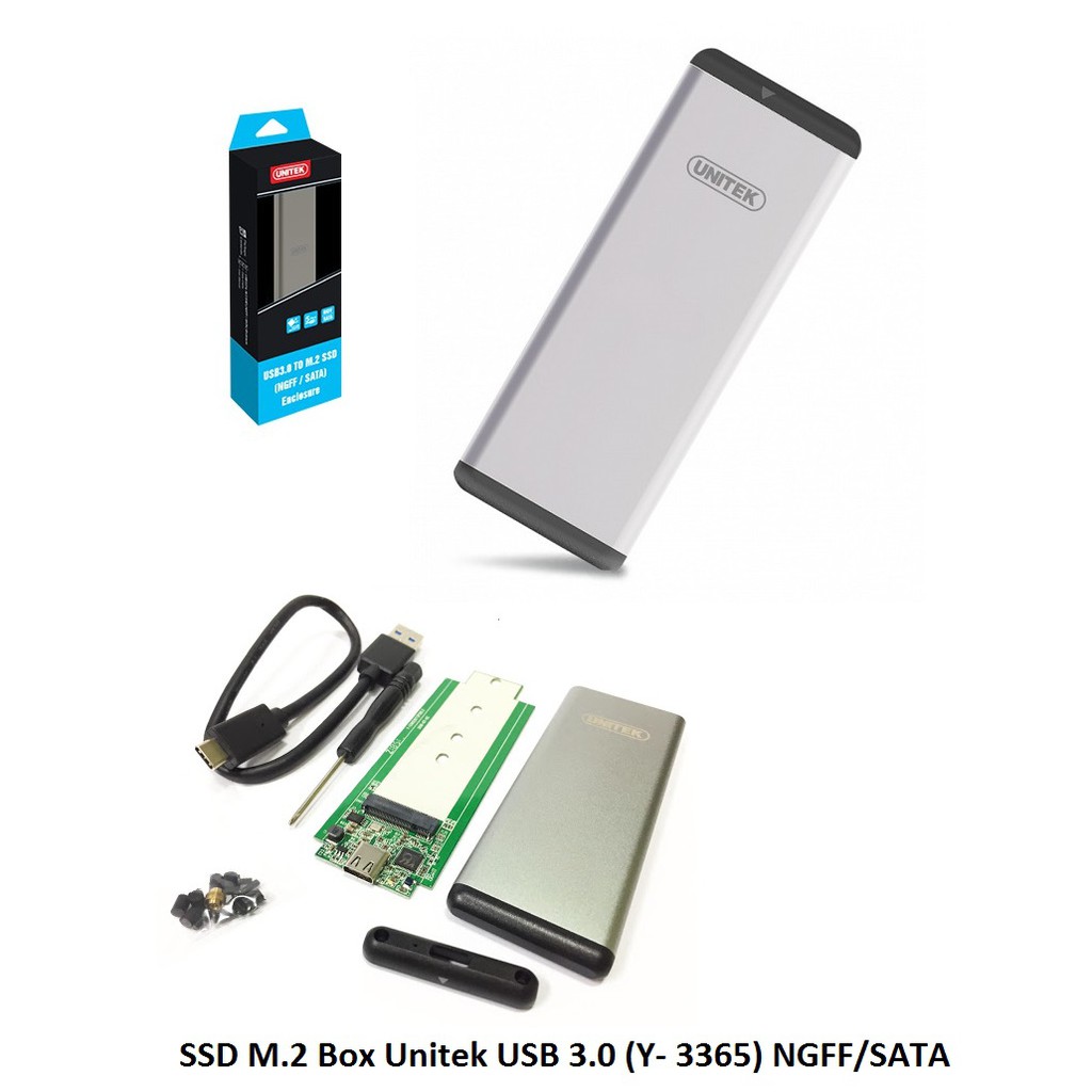 hộp đựng ổ cứng M.2 Sata M2 NGFF Unitek Y 3365 USB 3.0