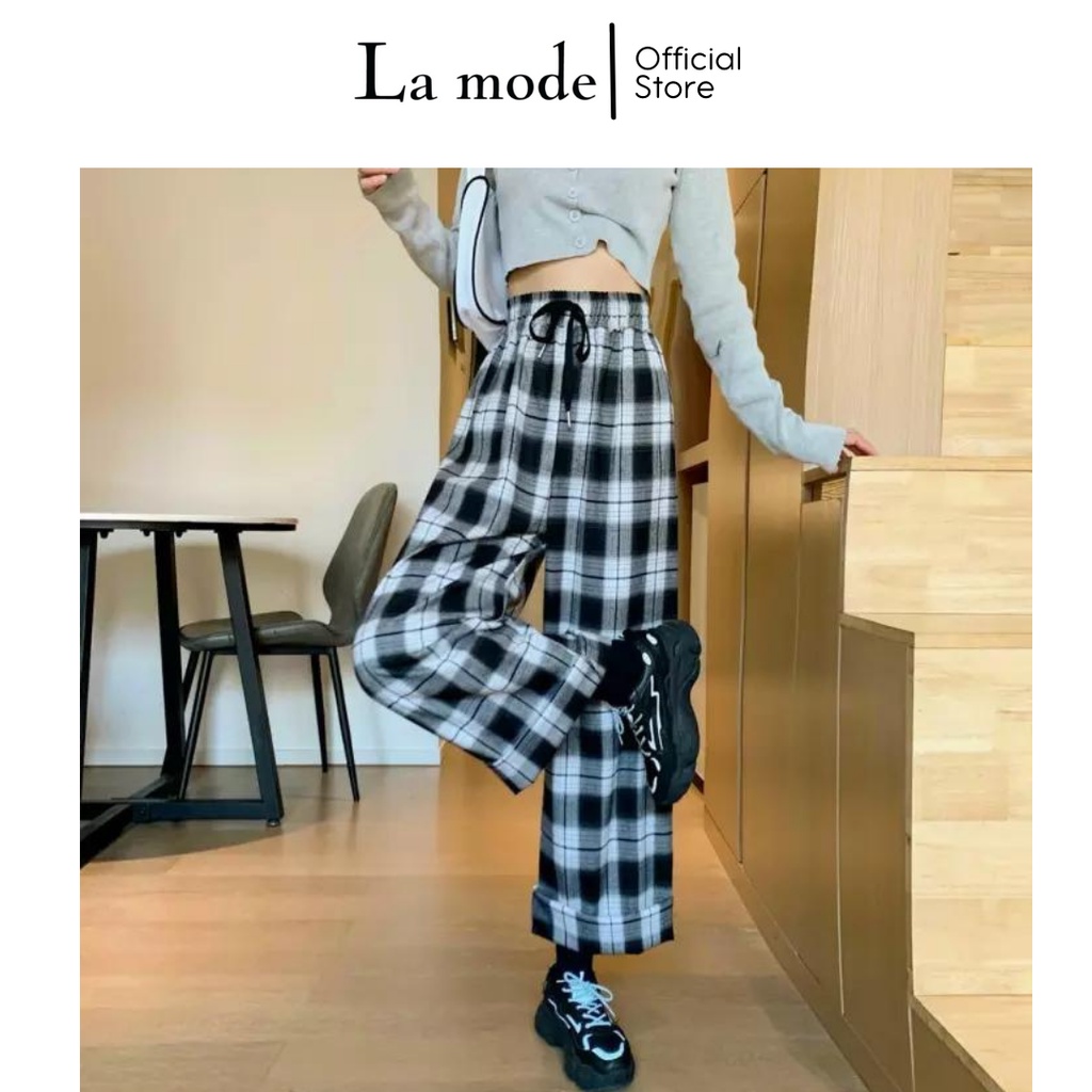 Quần Dài Kiểu Caro Ống Suông Kaki Nam Nữ Unisex - La mode