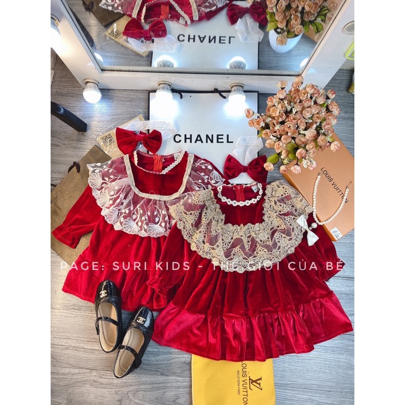 Váy nhung cho bé kèm tubar