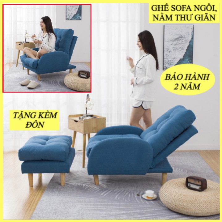 [ HÀNG MỚI ] Ghế sofa thư giãn tặng kèm đôn