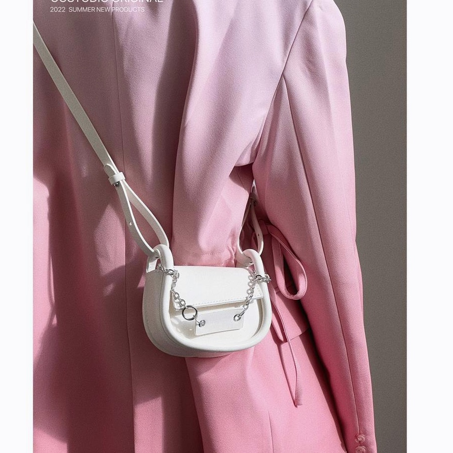 Túi đeo chéo mini màu sắc thời trang túi yên ngựa cao cấp túi hộp vuông