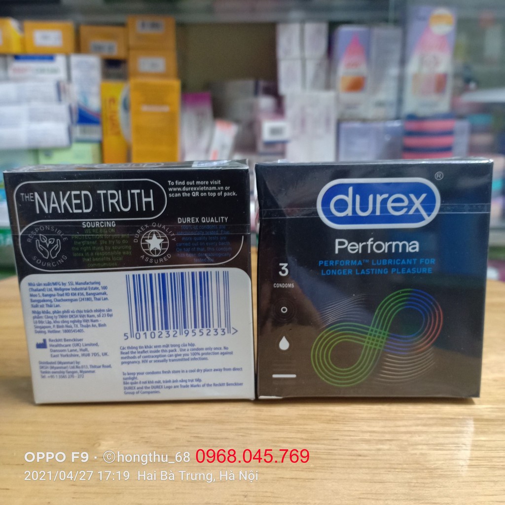 Bao Cao Su Durex Performa Hộp 3 Cái