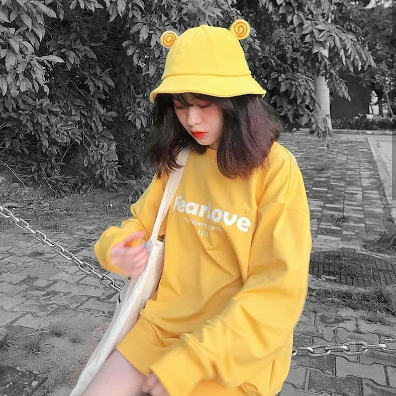 Áo Sweater Nỉ Bông Fear Love Thu Đông Unisex Couple | BigBuy360 - bigbuy360.vn