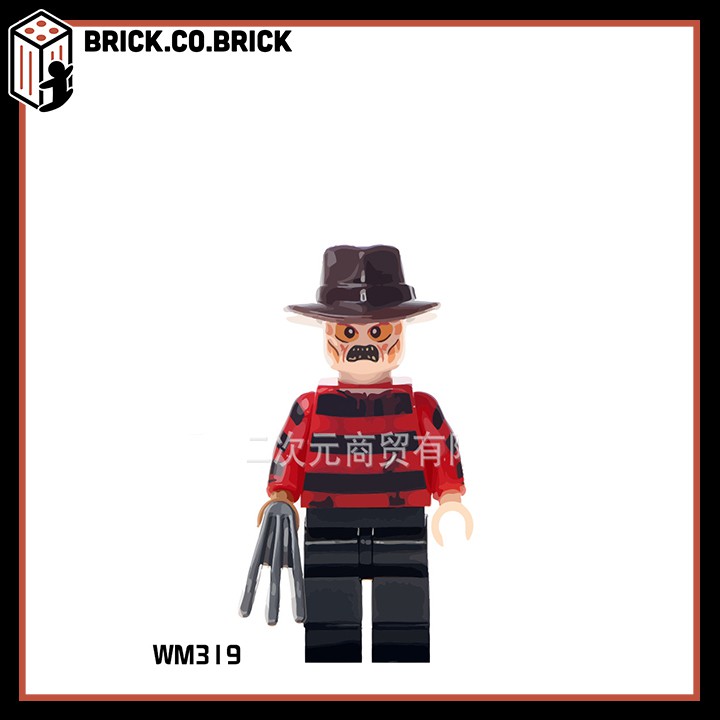 WM6003 - Xếp hình minifigure và non lego phim kinh dị Jason Voorhees, Ghostface, Feddy - Đồ Chơi Lắp Ghép Sáng Tạo