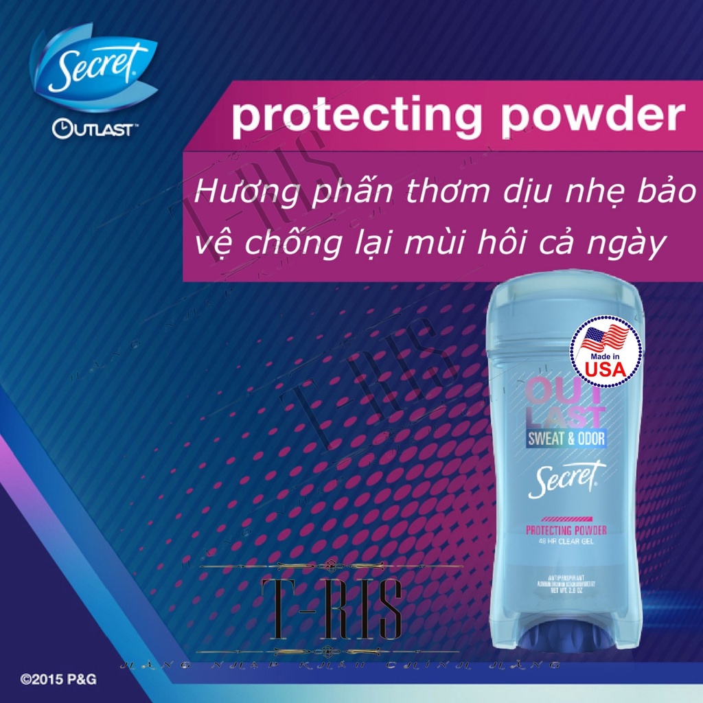 [Mẫu mới] Lăn khử mùi nữ Secret Clear Gel 73g [Made in USA]