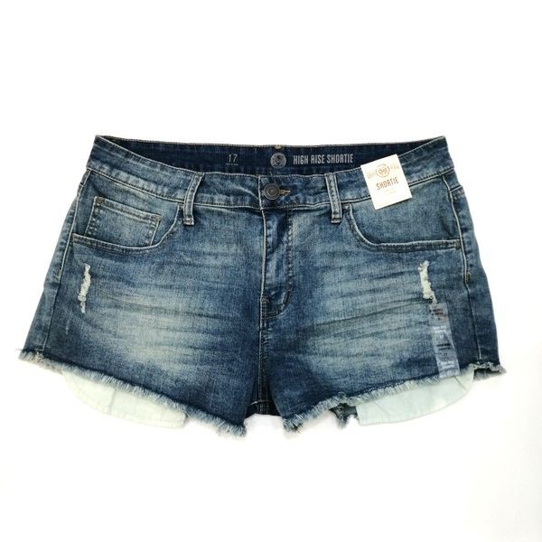 TH9578 Quần short nữ jean xanh rua chân Kohl's - Hàng Mỹ