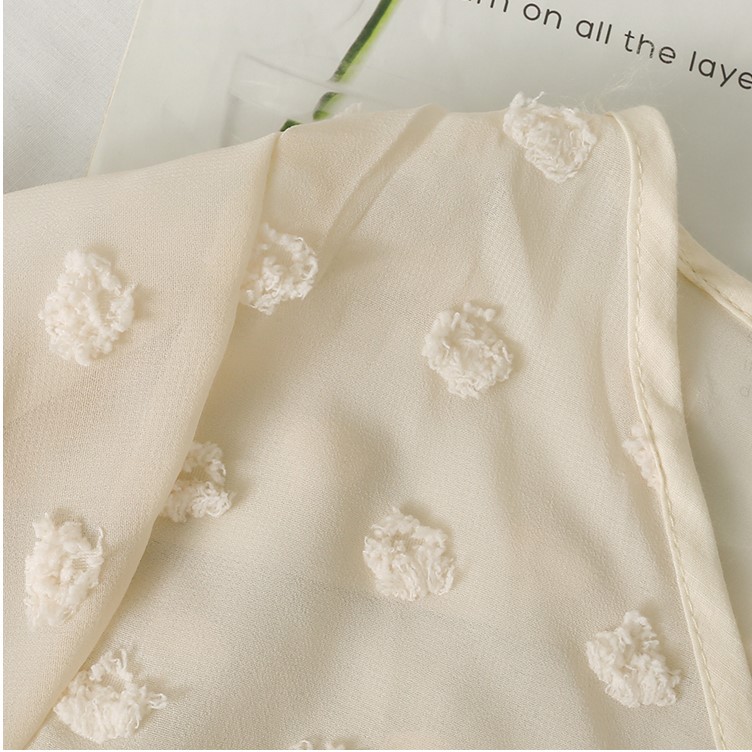 Áo Khoác Cardigan Mỏng Bo Tay Thắt Nơ Mặc Kèm Váy Hai Dây Hàng Quảng Châu A07