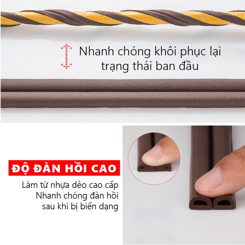 Ron cao su EPDM dán khung cửa  Ron chữ D NANORON chống bụi, chống côn trùng, cách âm, giữ nhiệt