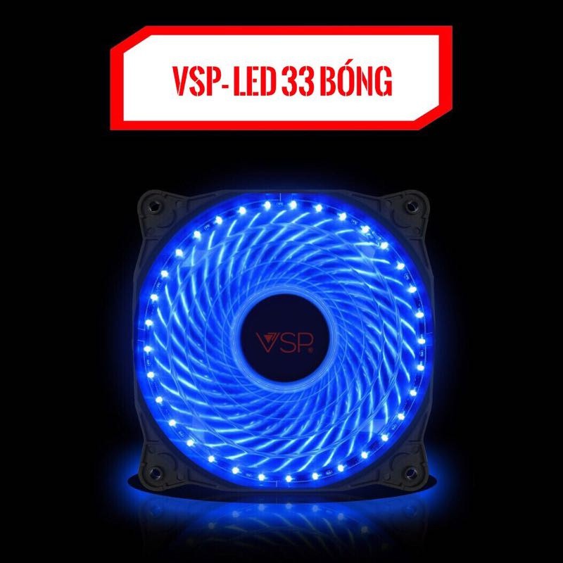 [Mã ELFLASH3 hoàn 10K xu đơn 20K] (TRAY) Quạt Thông Gió Fan Case VSP -12cm- LED 33 Bóng