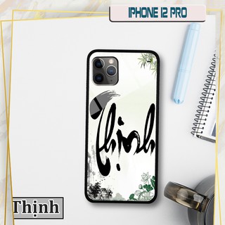 Ốp lưng kính 3D iPhone 12 Pro -chữ thư pháp ý nghĩa