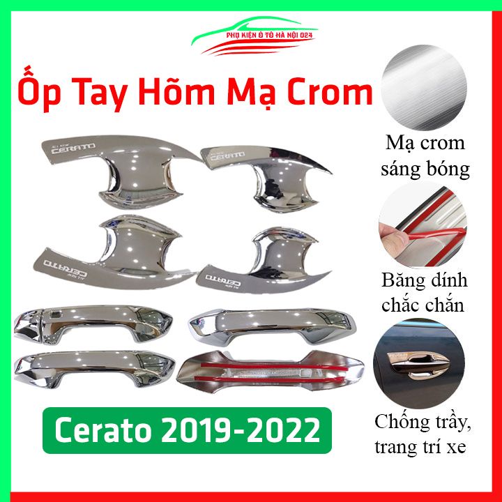 Ốp tay hõm mạ crom Cerato 2019-2022 sáng bóng chống trầy bảo vệ cửa xe ô tô