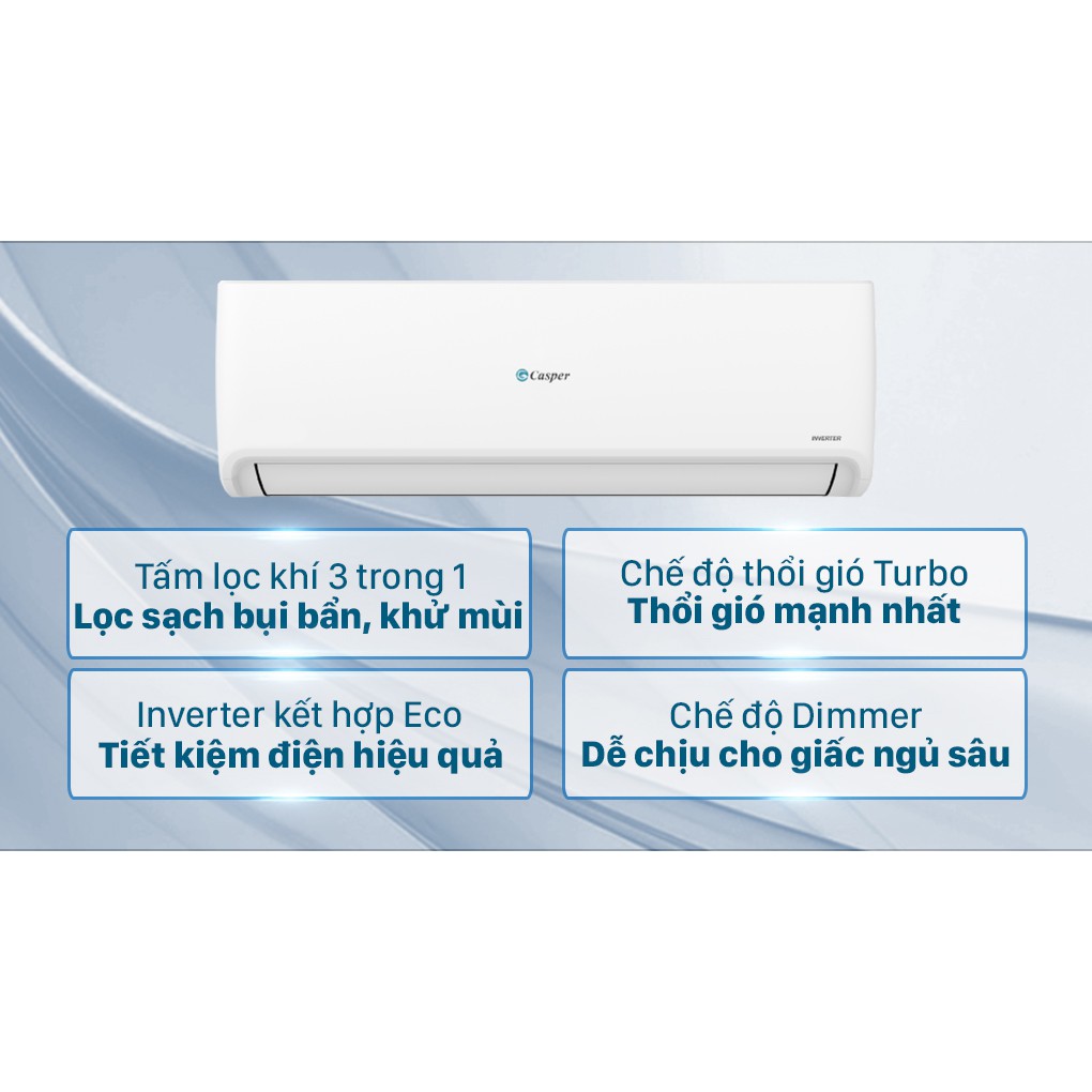 Điều hòa Casper Inverter 1 HP GC-09IS32 Mới 2021 9000 BTU, điều hòa thái lan giá rẻ.