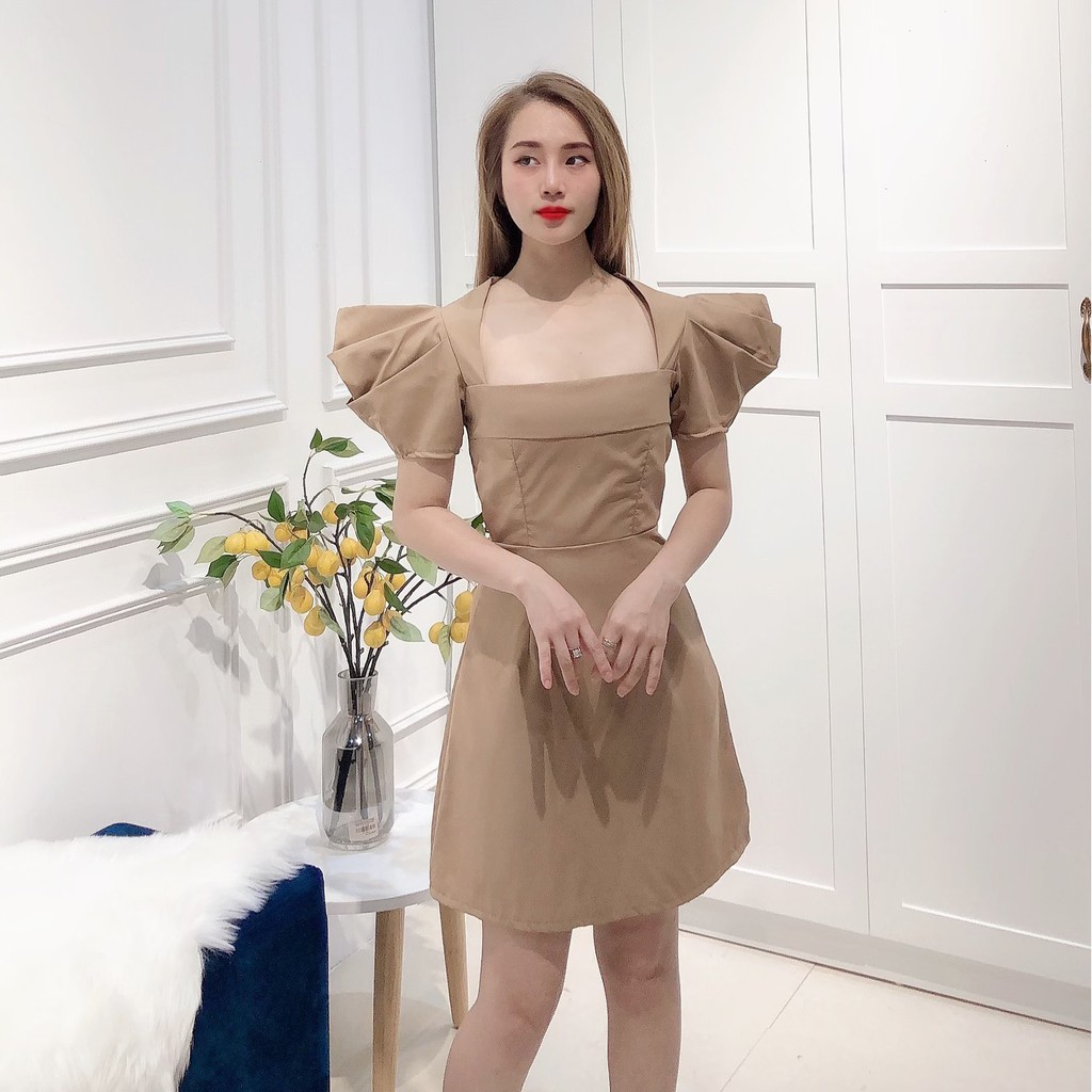 Đầm - Váy Khoét Ngực Tay Bồng Sang Trọng Chất Liệu Thô Mài Cao Cấp Co Thể Mặc Đi Tiệc Được Cho Các Nàng | BigBuy360 - bigbuy360.vn