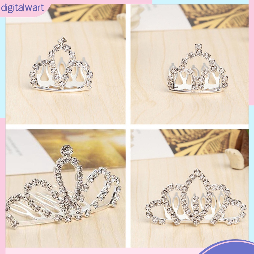 Kẹp tóc lược hình vương miện đính đá phong cách thời trang cho nữ