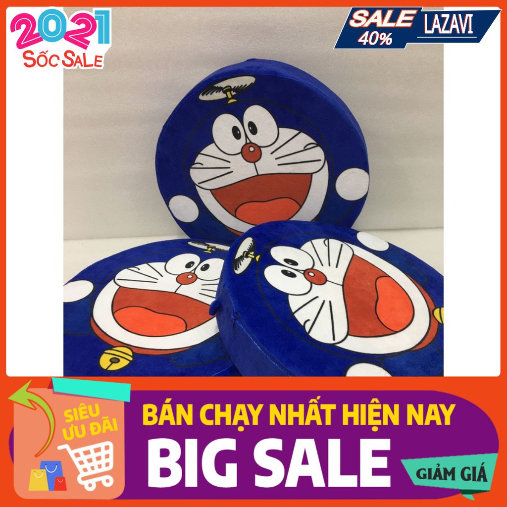 Free ship Gối trái cây hoa quả 3d loại to mẫu doremon