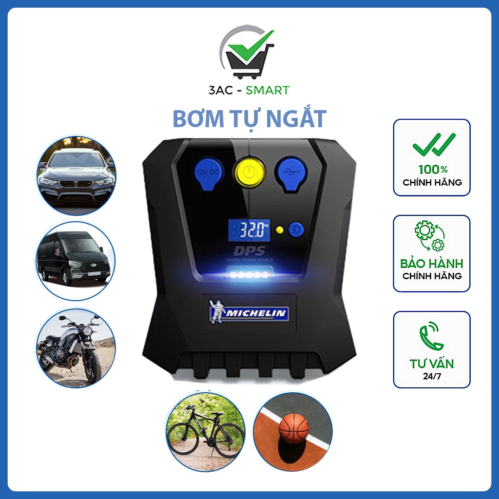 Bơm lốp tự ngắt Michelin 12266 Model chính hãng - 3AC