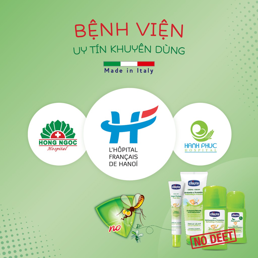 Combo 1 kem đa năng xua muỗi Chicco + 1 lăn bôi vết muỗi đốt, côn trùng cắn Chicco