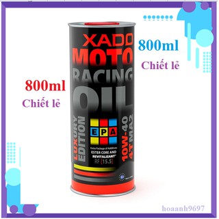 800ml Nhớt Xado Racing v2 10W40 [dầu nhớt tổng hợp dùng cho xe máy 4 thì côn tay phân khối lớn nhập khẩu Hà Lan]