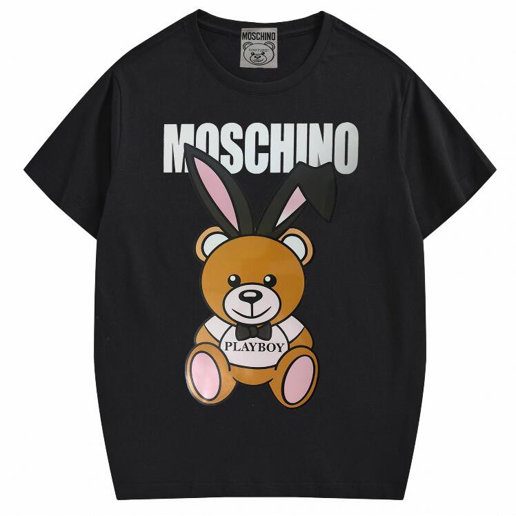 Áo Thun Chất Liệu Vải Cotton Tay Ngắn Có In Hoạ Tiết Moschino