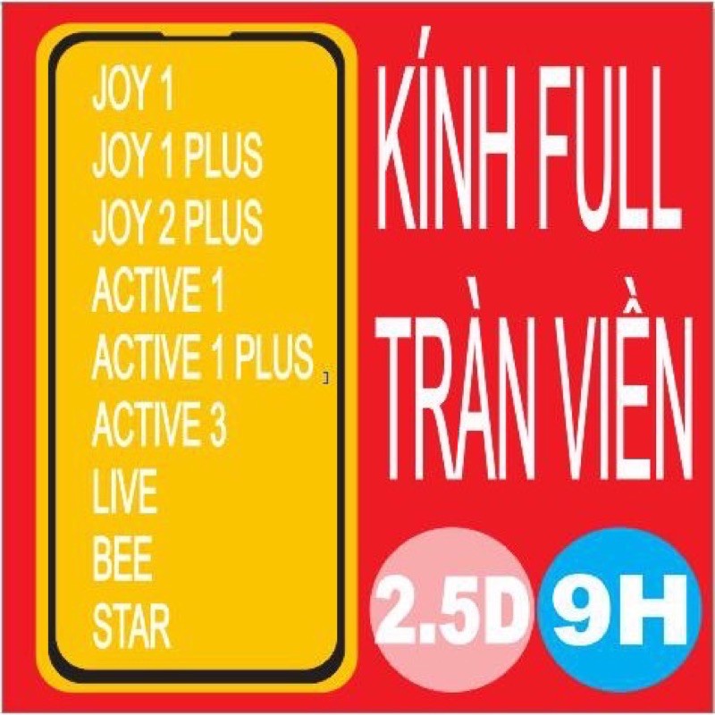 Kính cường lực Full dành cho VSMART các dòng JOY 1, JOY 1 PLUS, JOY 2 PLUS, ACTIVE 1, ACTIVE 3, BEE, LIVE, STAR