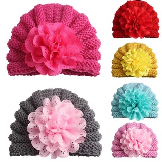 Mũ turban len thắt nút cho bé gái